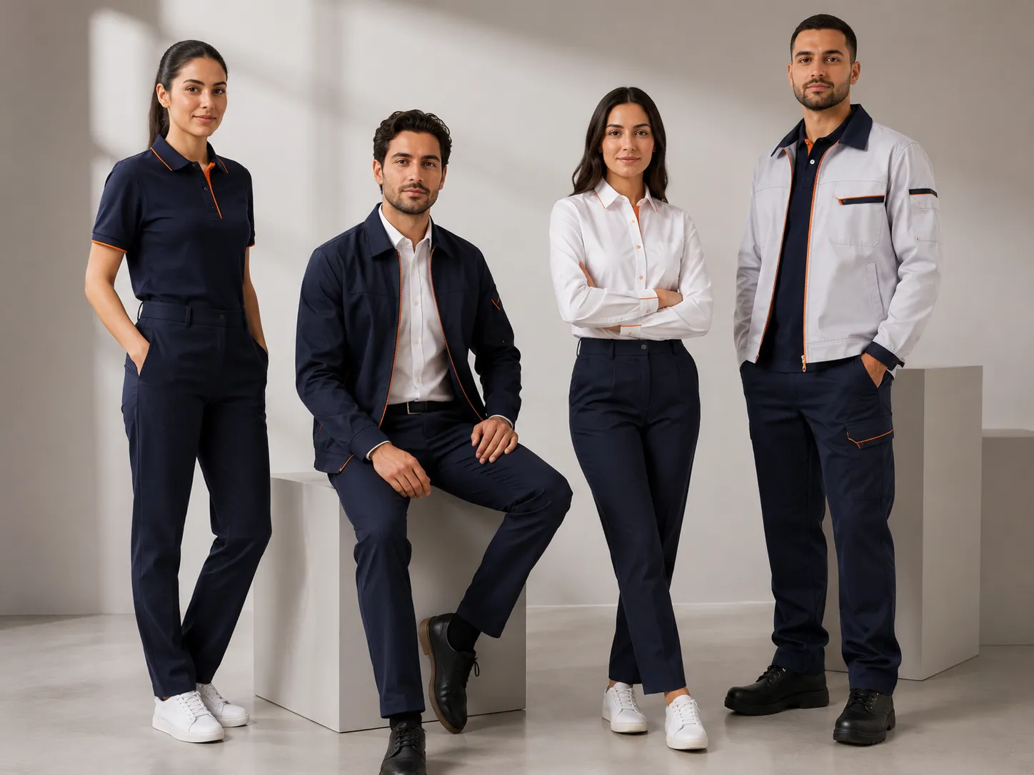 Équipe de professionnels en uniformes Unifia sur mesure au Maroc